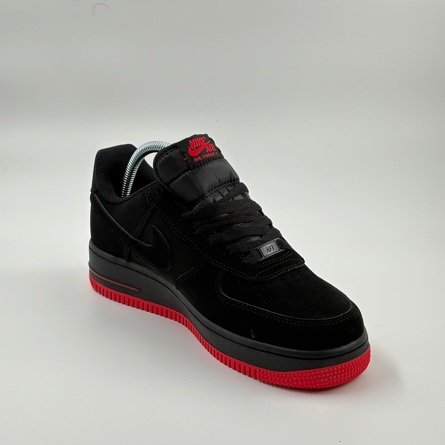 Custom Triple Black × Red Sole AF1