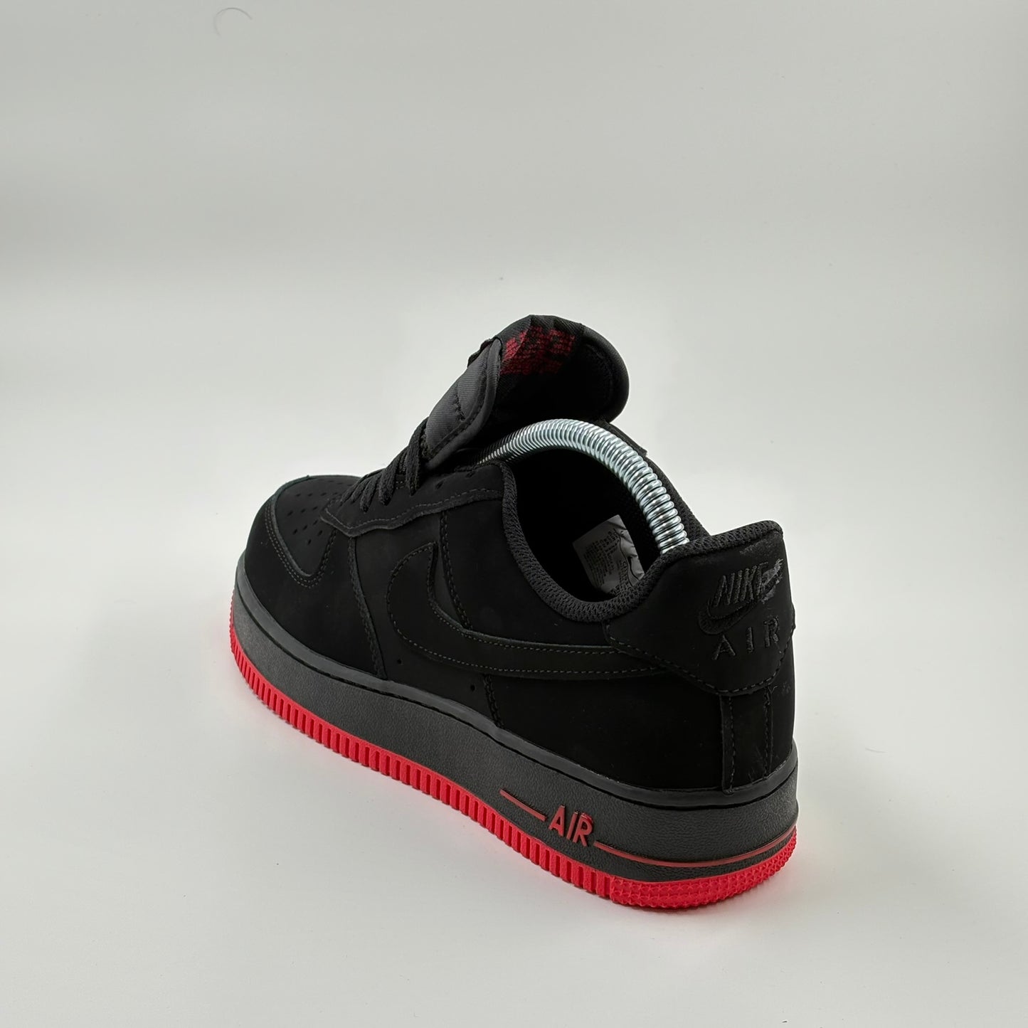 Custom Triple Black × Red Sole AF1